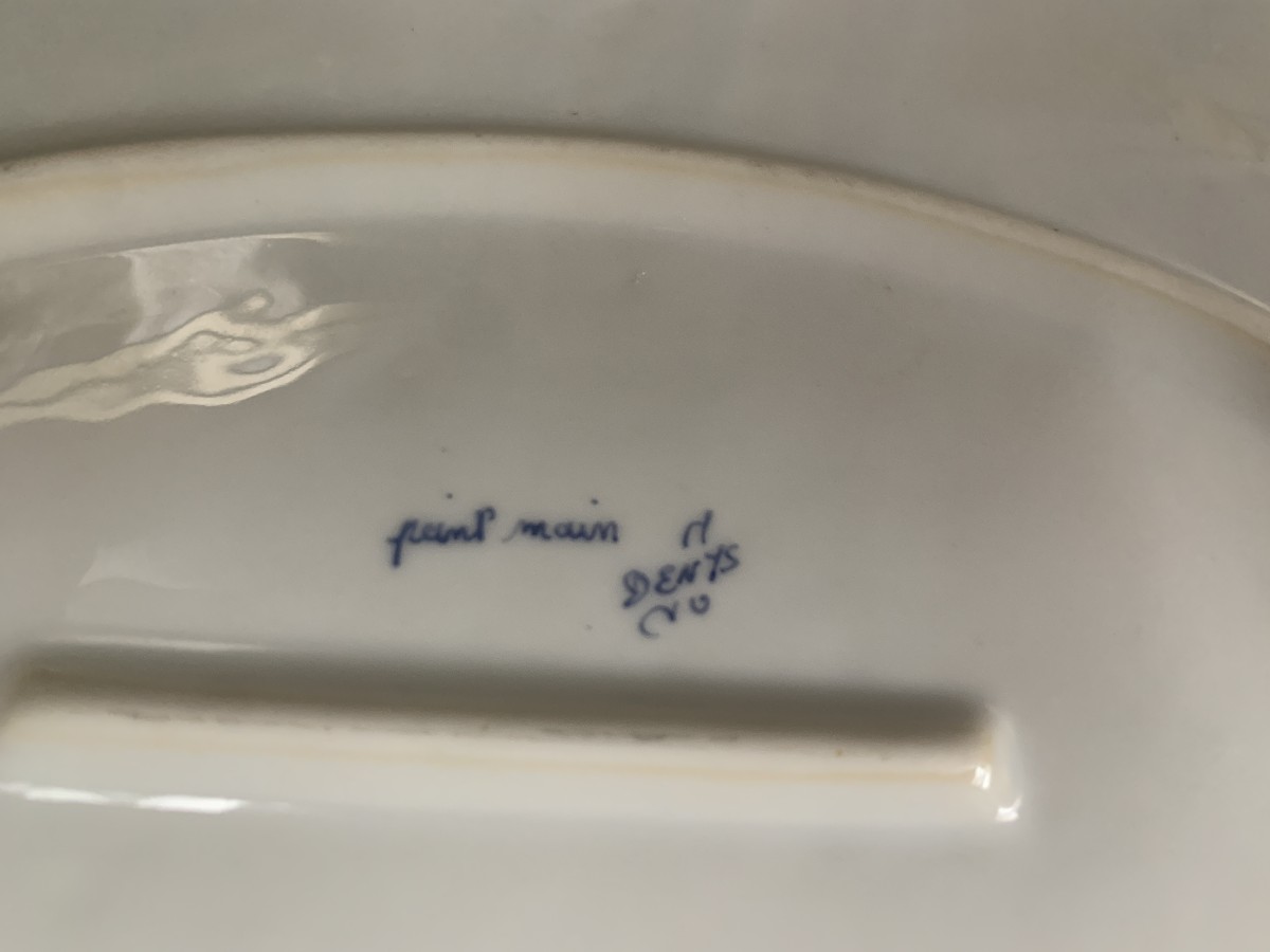 Grande boîte coffret en porcelaine signée Denys-photo-2