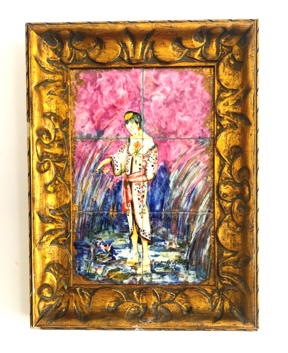 Tableau  " jeune femme au kimono " J.M. Saturnino 
