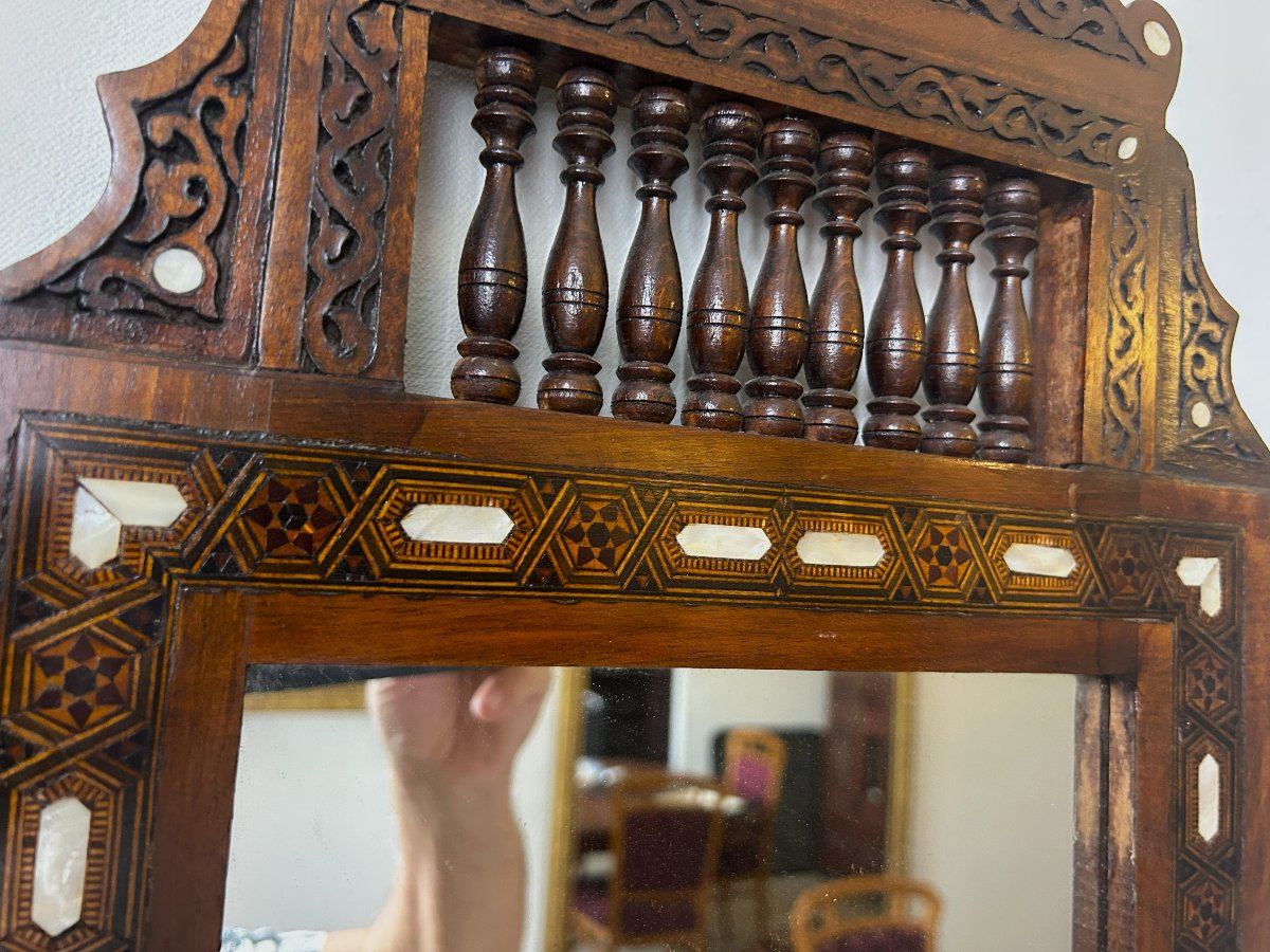 Orientalist Mirror Carved And Inlaid With Mother-of-pearl-photo-4