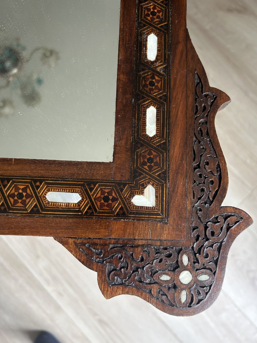 Orientalist Mirror Carved And Inlaid With Mother-of-pearl-photo-2