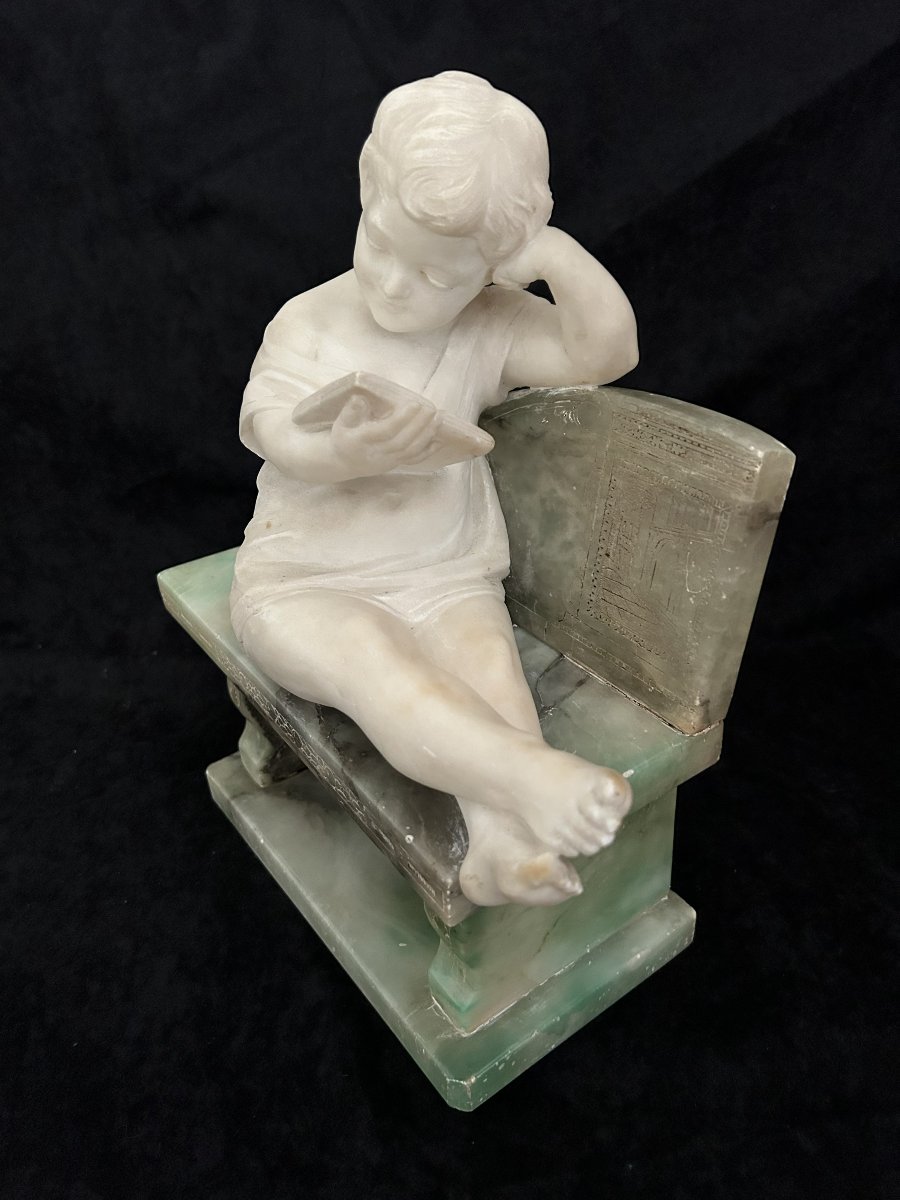 Sculpture en albâtre et onyx d'Algérie de Emilio Fiaschi-photo-2