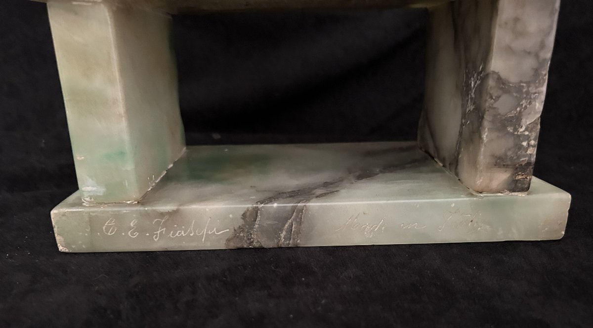 Sculpture en albâtre et onyx d'Algérie de Emilio Fiaschi-photo-4