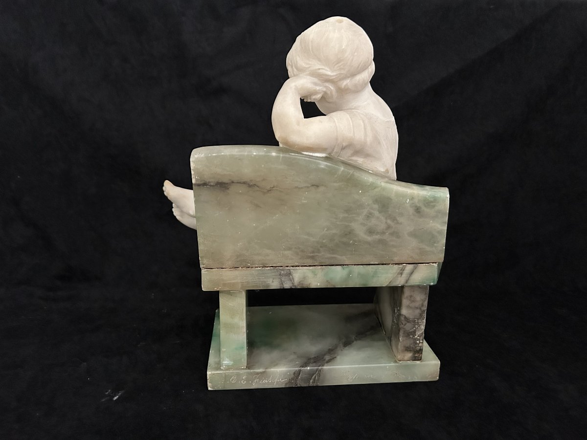 Sculpture en albâtre et onyx d'Algérie de Emilio Fiaschi-photo-1