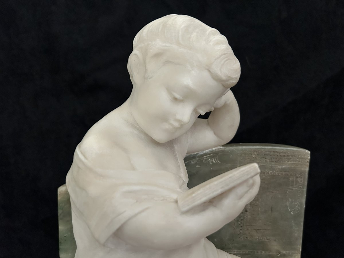 Sculpture en albâtre et onyx d'Algérie de Emilio Fiaschi-photo-3