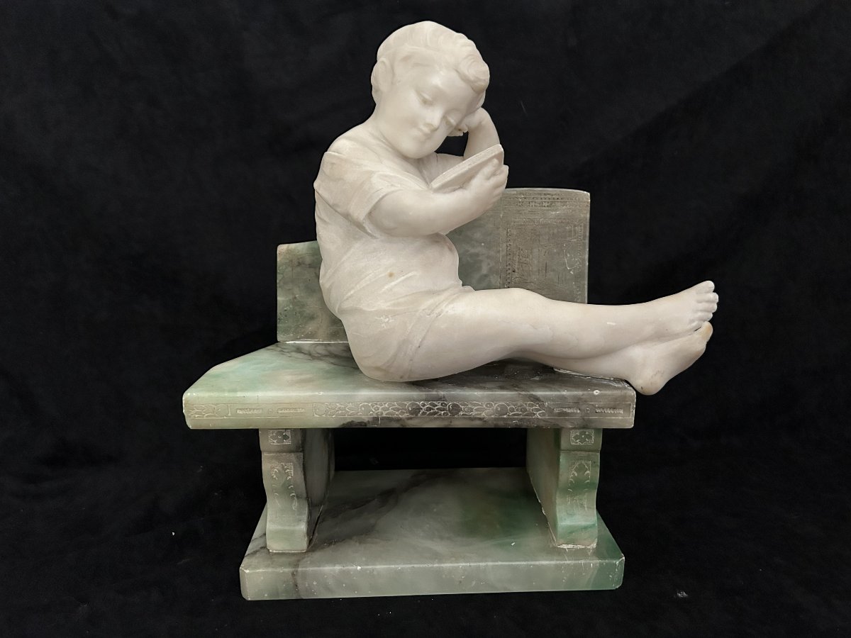 Sculpture en albâtre et onyx d'Algérie de Emilio Fiaschi