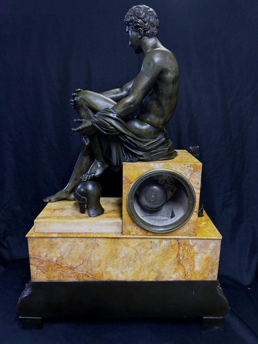 Monumental "apollo" Clock, Bronze And Marble, From The Restoration Period-photo-4