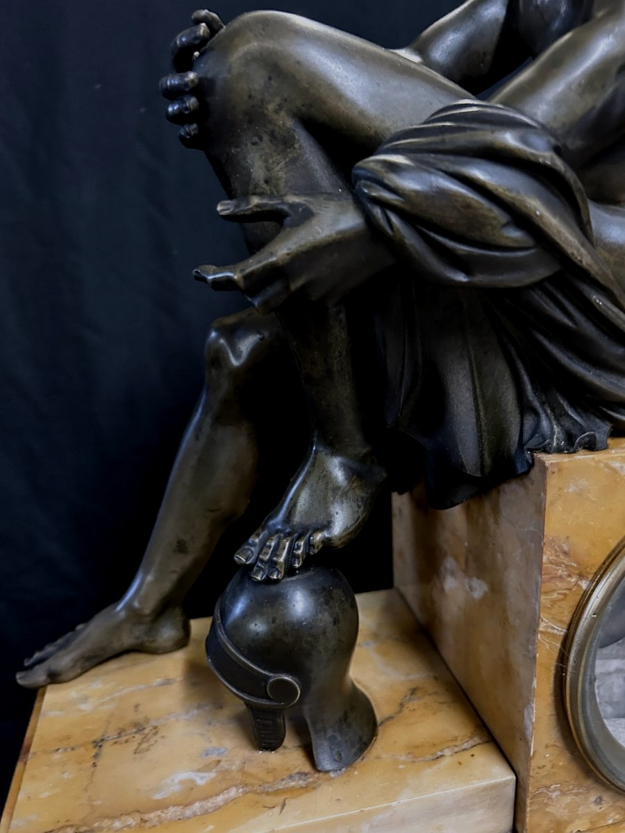 Monumental "apollo" Clock, Bronze And Marble, From The Restoration Period-photo-1