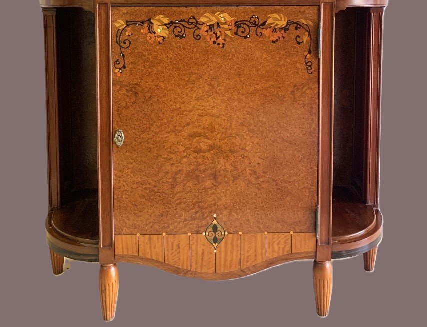 Console  Art Déco Marqueterie Bois Nacre-photo-4
