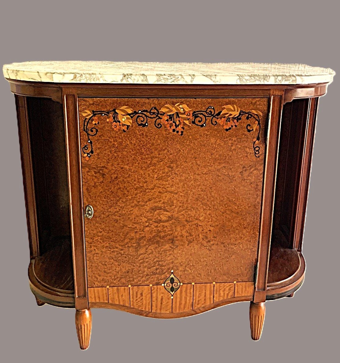  Console  Art Déco Marqueterie Bois Nacre