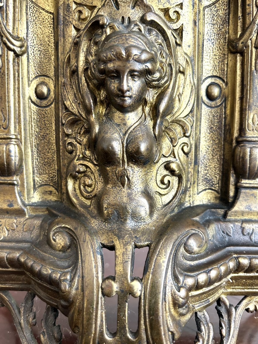 19th-century Bronze Fireplace Trim-photo-3