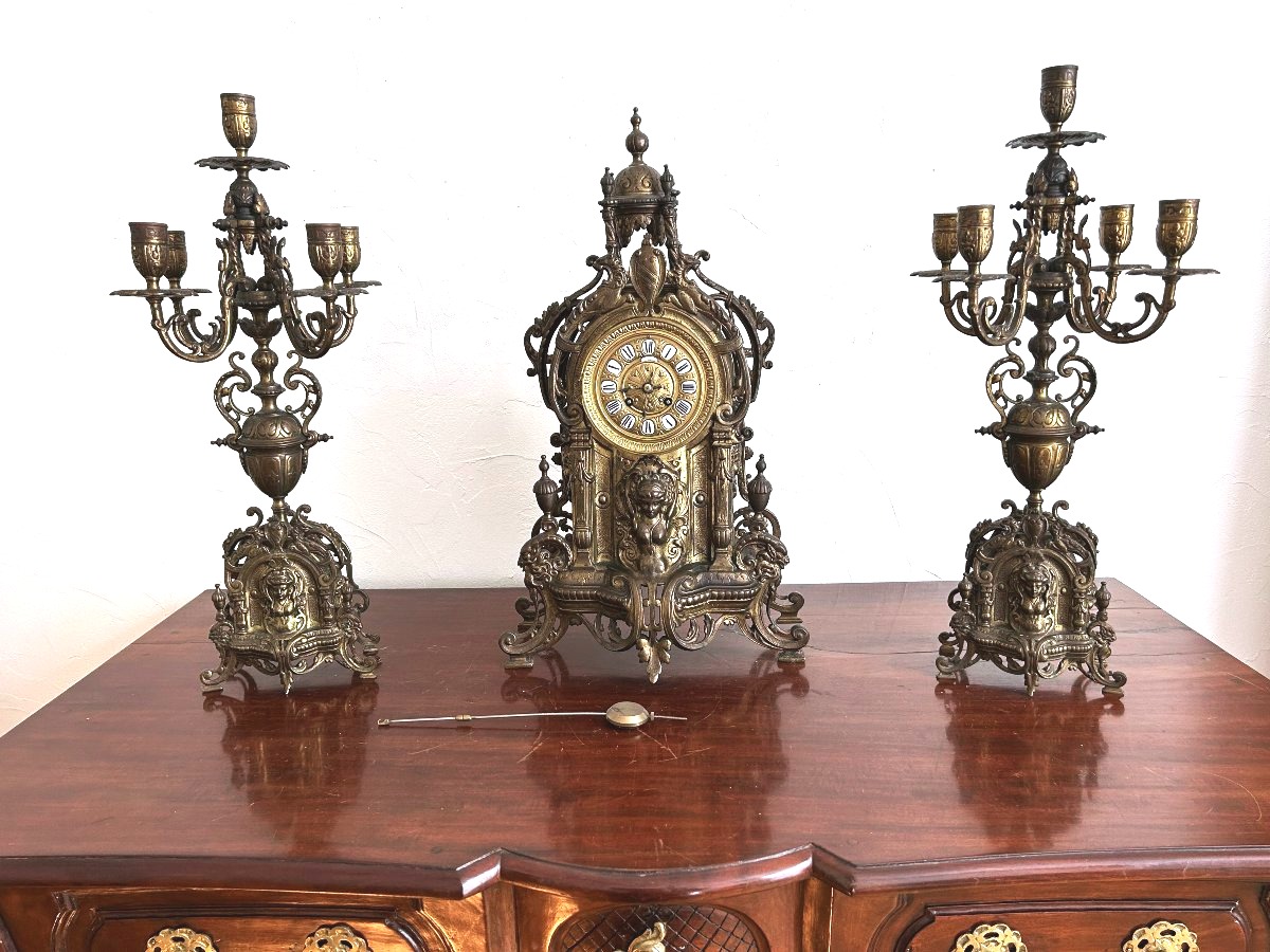 19th-century Bronze Fireplace Trim-photo-1
