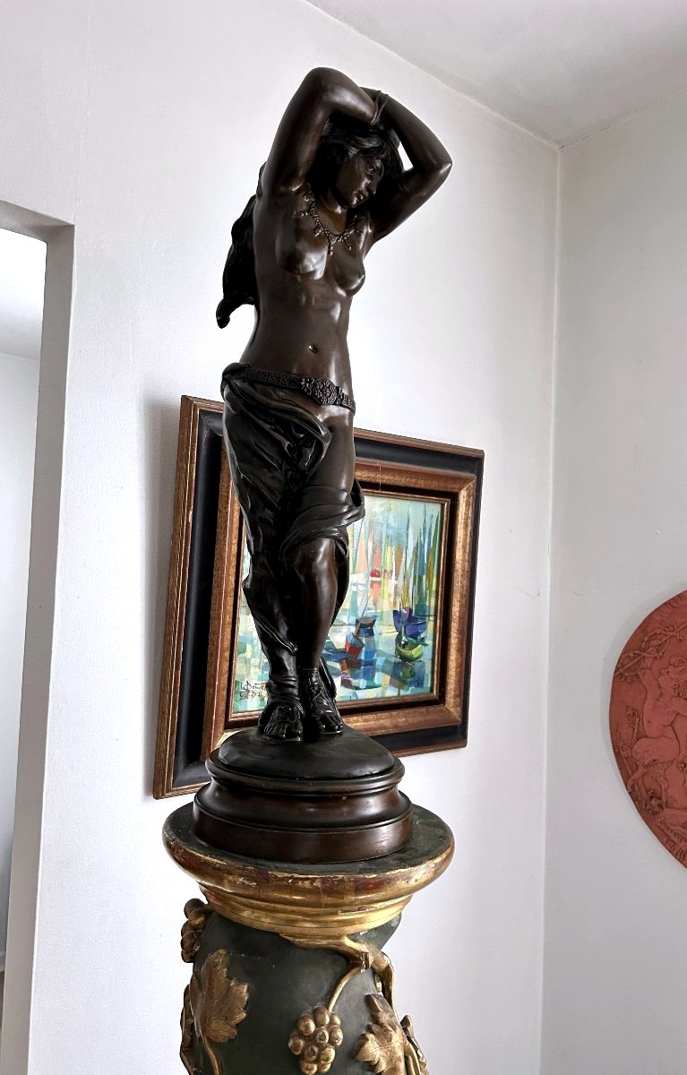 Bronze de Emile Rousseau " jeune femme orientaliste "-photo-3