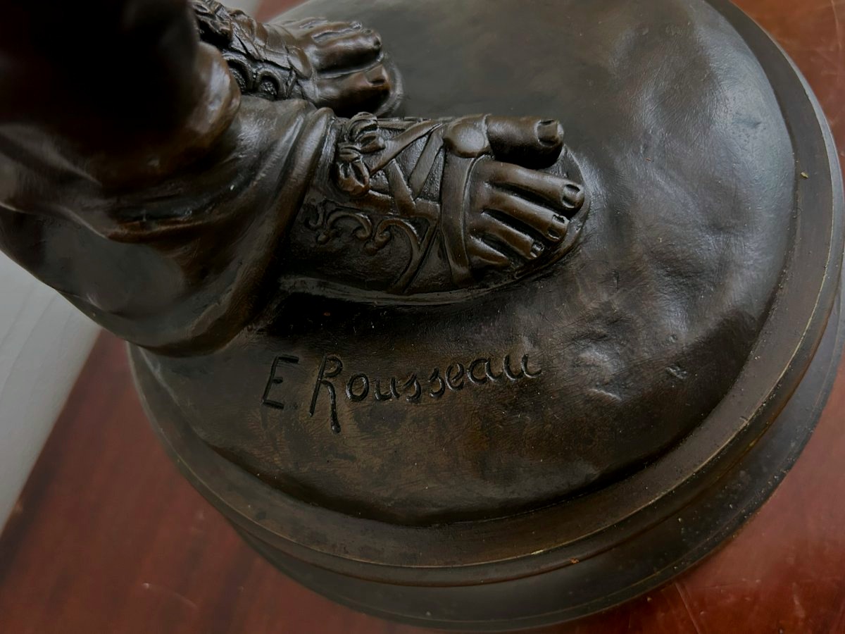 Bronze de Emile Rousseau " jeune femme orientaliste "-photo-4