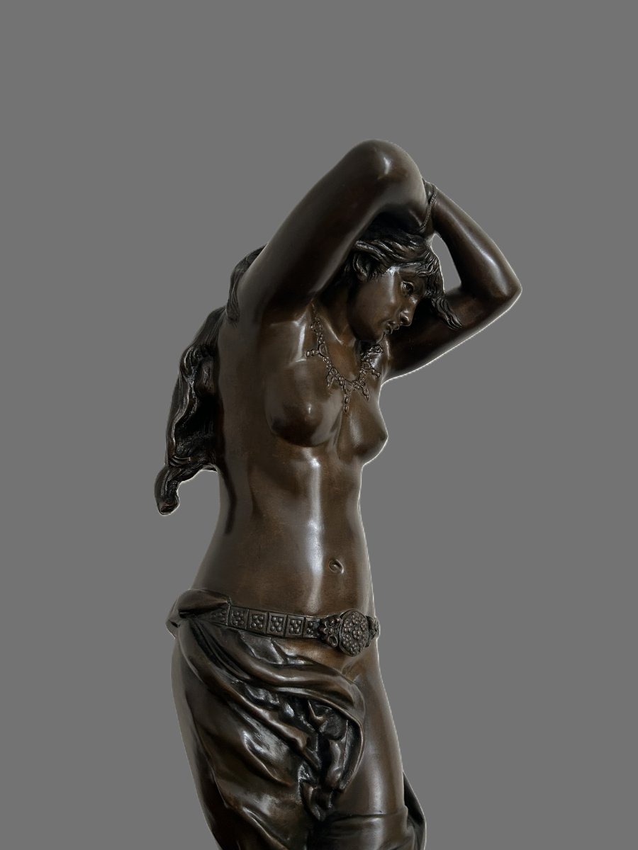 Bronze de Emile Rousseau " jeune femme orientaliste "-photo-5