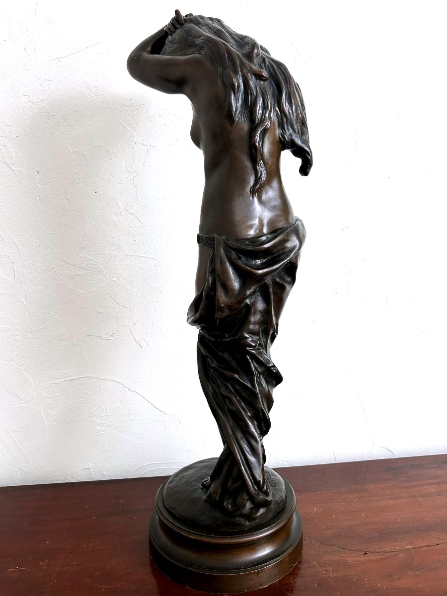 Bronze de Emile Rousseau " jeune femme orientaliste "-photo-7