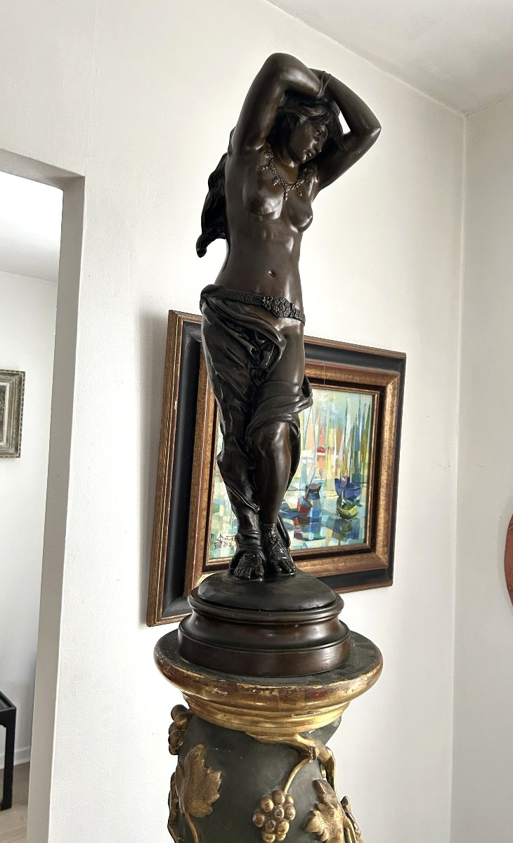 Bronze de Emile Rousseau " jeune femme orientaliste "