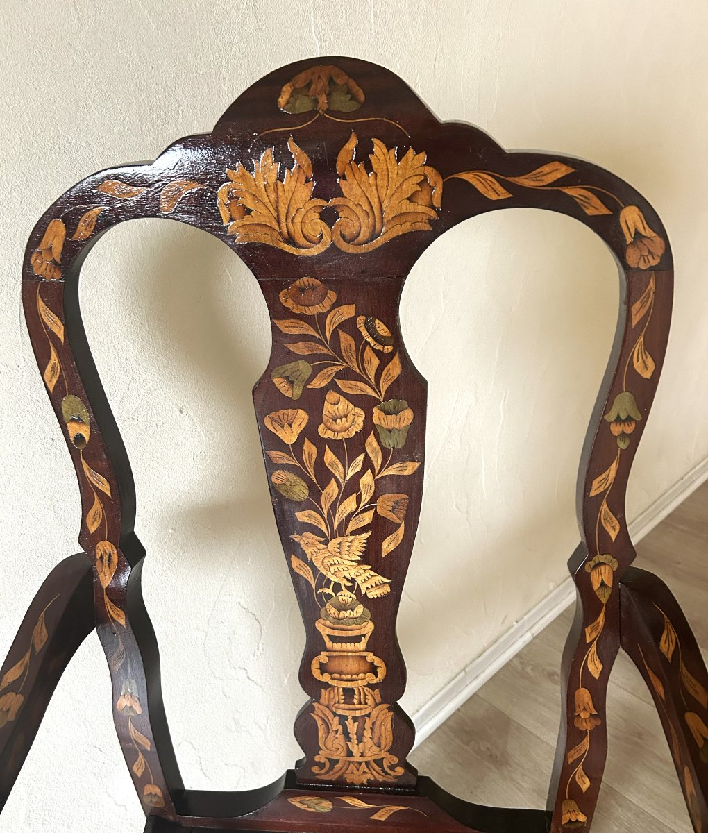 19th-century Dutch Inlaid Ceremonial Armchair-photo-4
