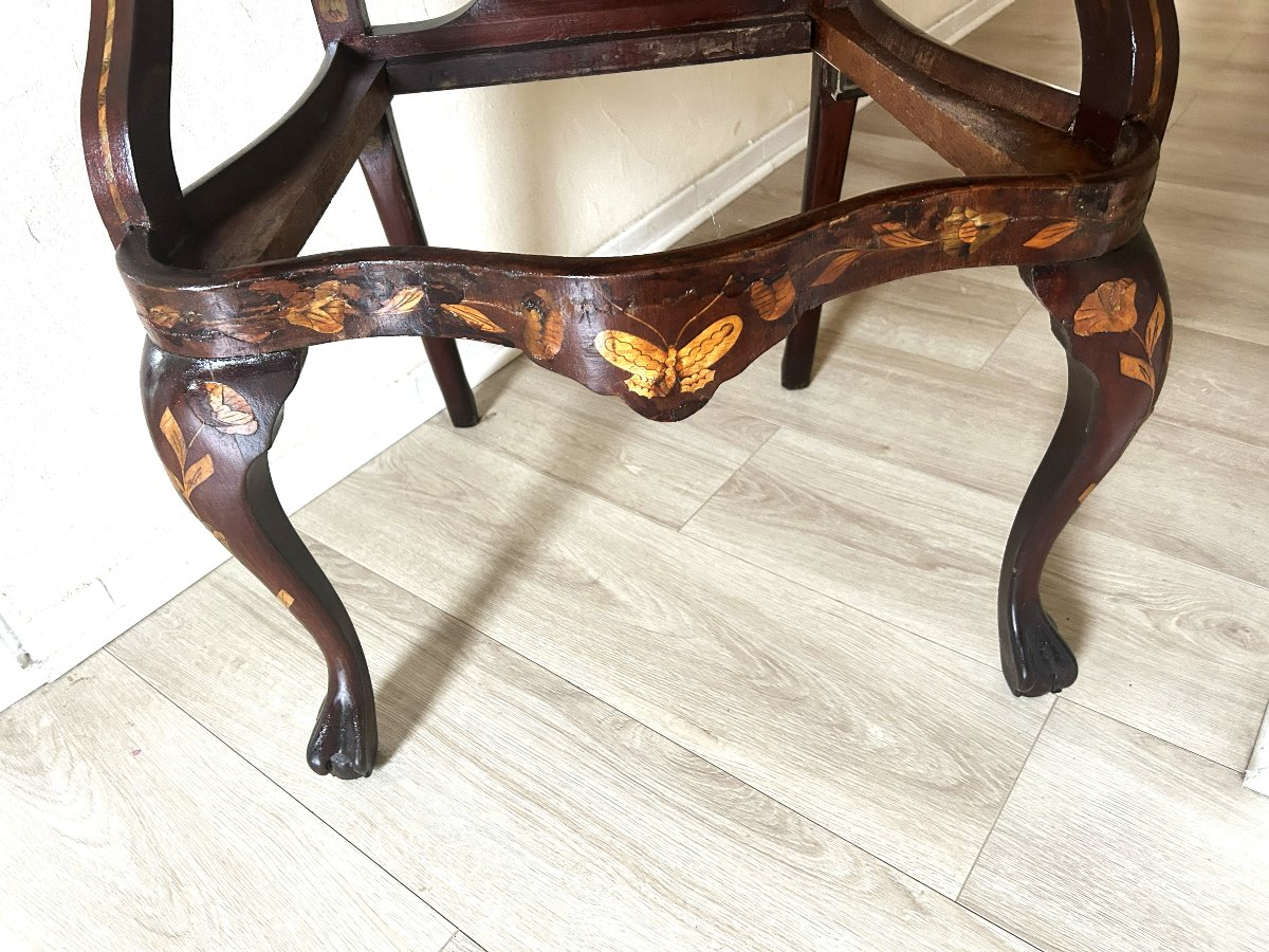19th-century Dutch Inlaid Ceremonial Armchair-photo-8