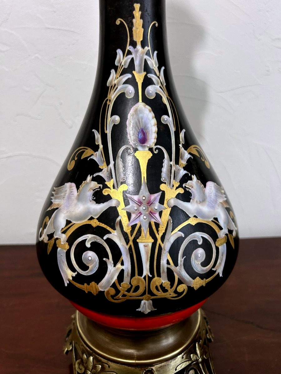 Grande paire de lampes à huile  Napoléon III-photo-3
