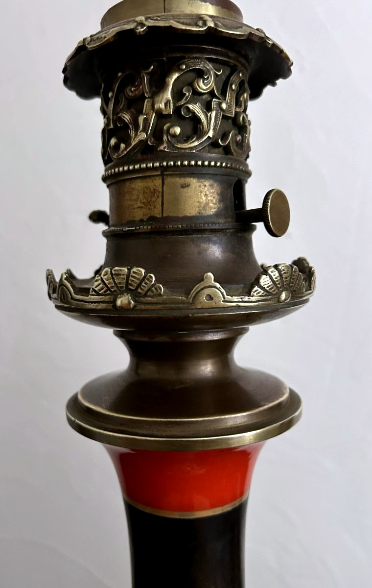 Grande paire de lampes à huile  Napoléon III-photo-1
