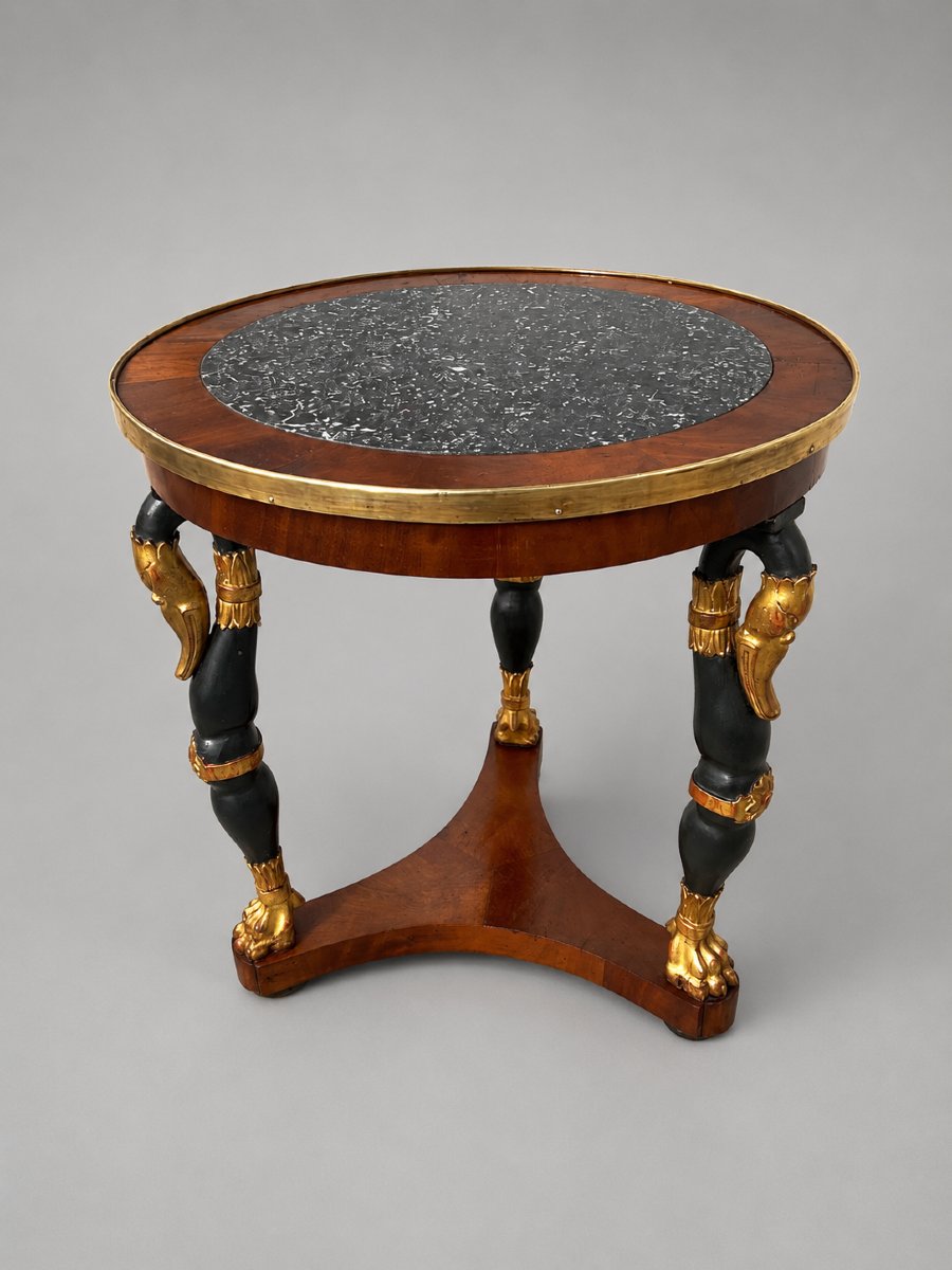 Empire-period Tripod Side Table With A Swan-neck Base