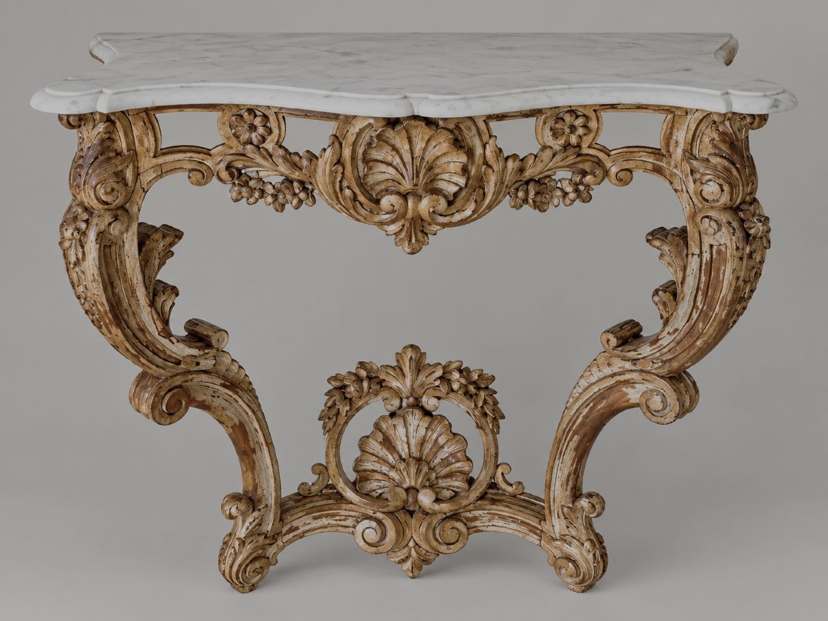  Console galbée  Louis XV Transition