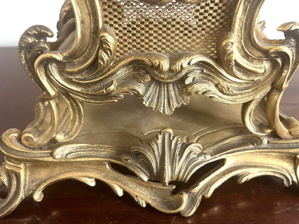 Pendule en bronze doré style Louis XV rocaille-photo-4
