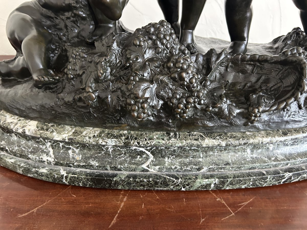 Carrier-belleuse Bronze Sculpture Of A Group Of Putti-photo-2