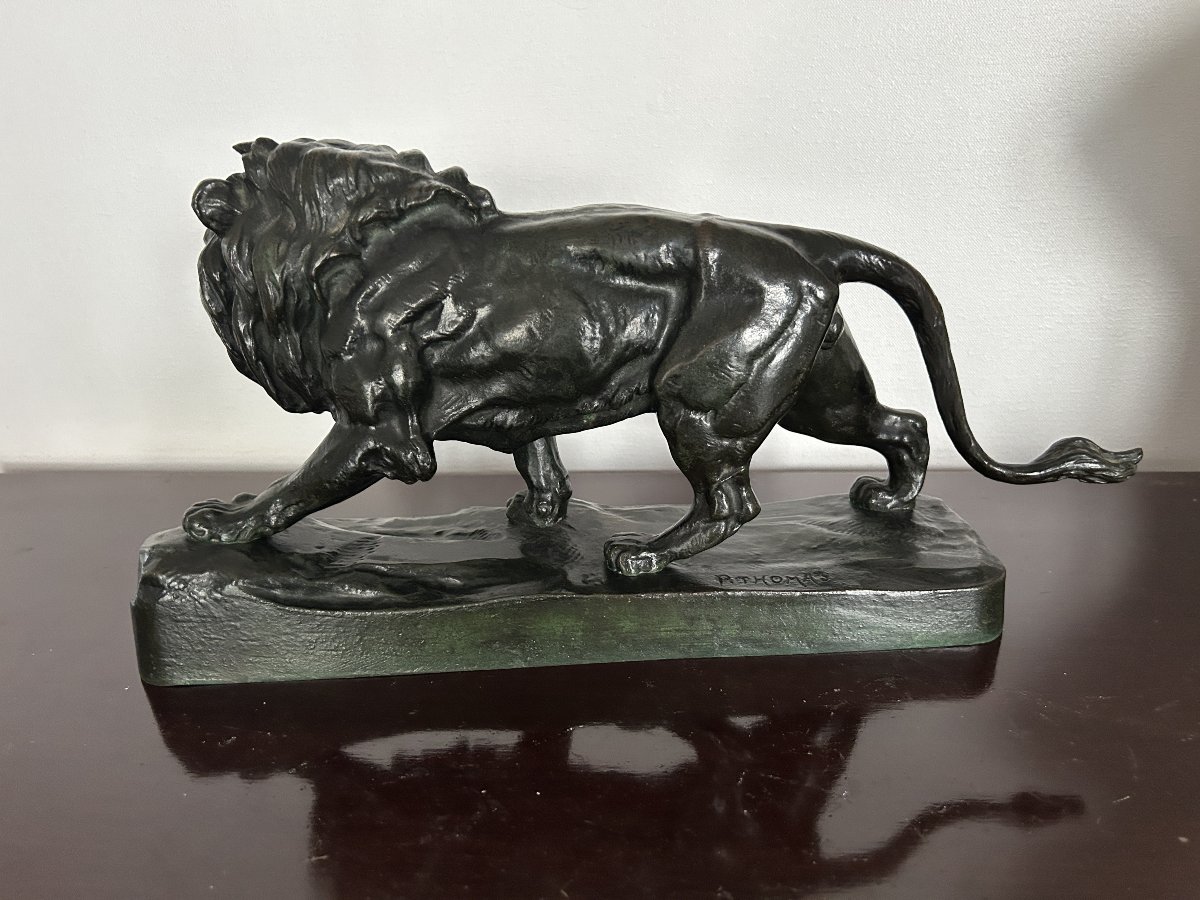 Bronze Paul Thomas fondeur Gautier " lion marchant "-photo-2