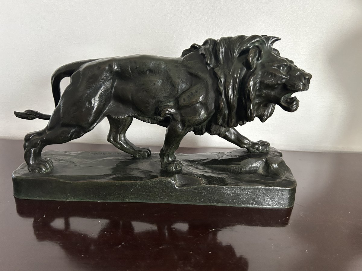 Bronze Paul Thomas fondeur Gautier " lion marchant "-photo-2