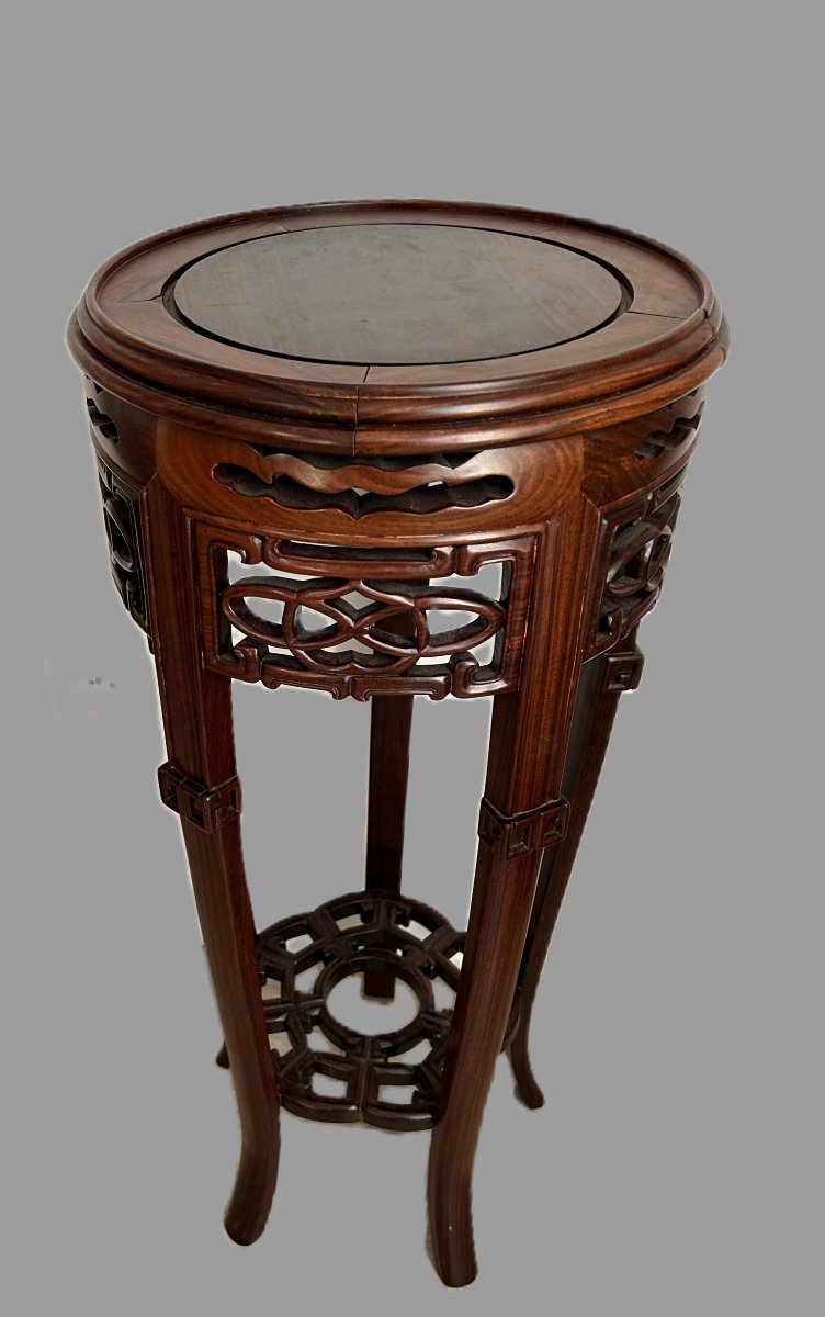  Chinese Wooden Stool Made Of Hongmu Wood. -photo-2