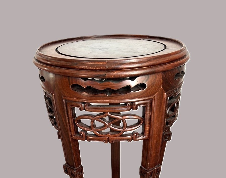  Chinese Wooden Stool Made Of Hongmu Wood. -photo-4