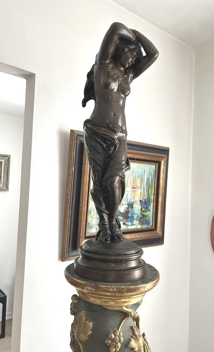 Bronze de Emile Rousseau " jeune femme orientaliste "-photo-3