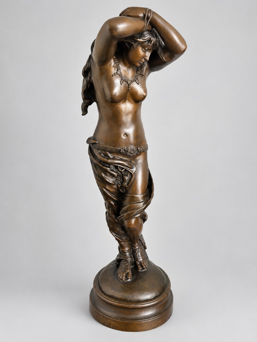 Bronze de Emile Rousseau " jeune femme orientaliste "