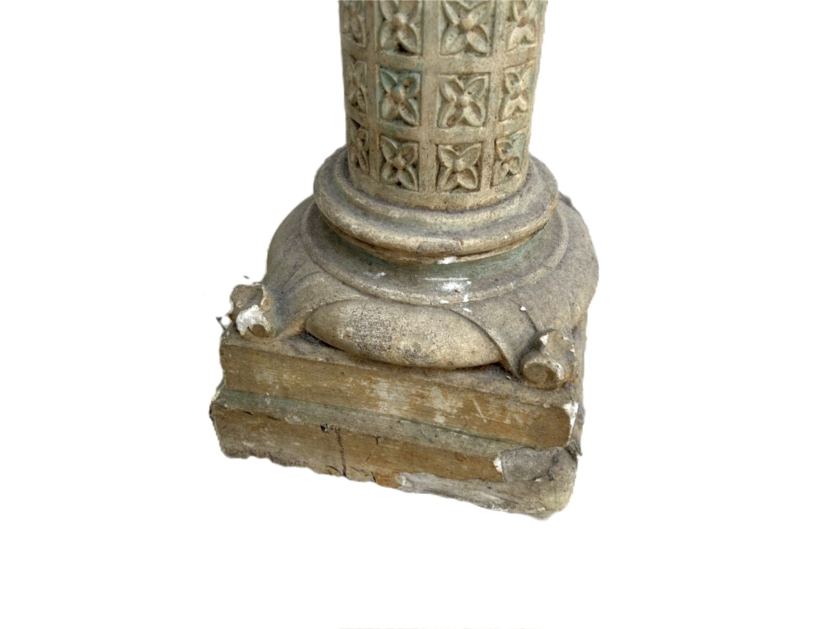 Renaissance-style Stucco Column Carved With Zoomorphic Creatures-photo-4