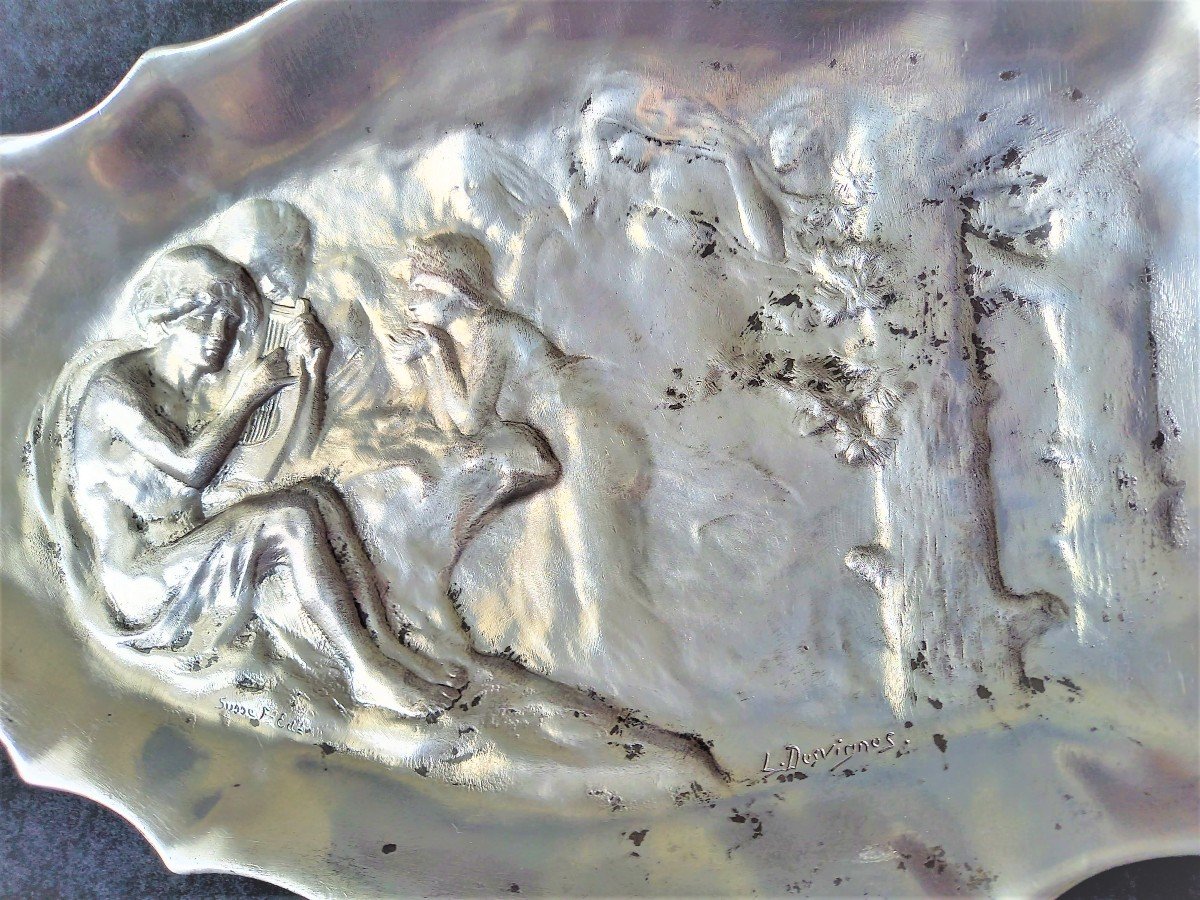 Art Nouveau Pewter Dish By Louis Desvignes Founder Susse-photo-2