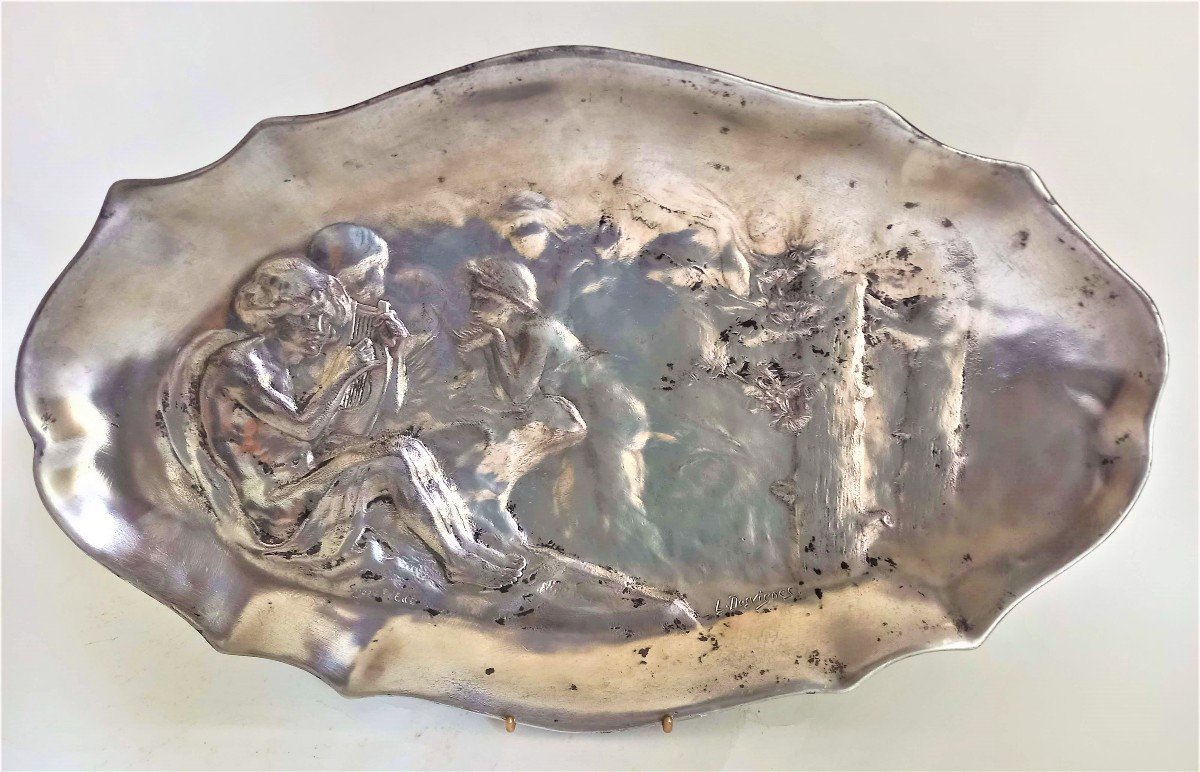 Art Nouveau Pewter Dish By Louis Desvignes Founder Susse-photo-2