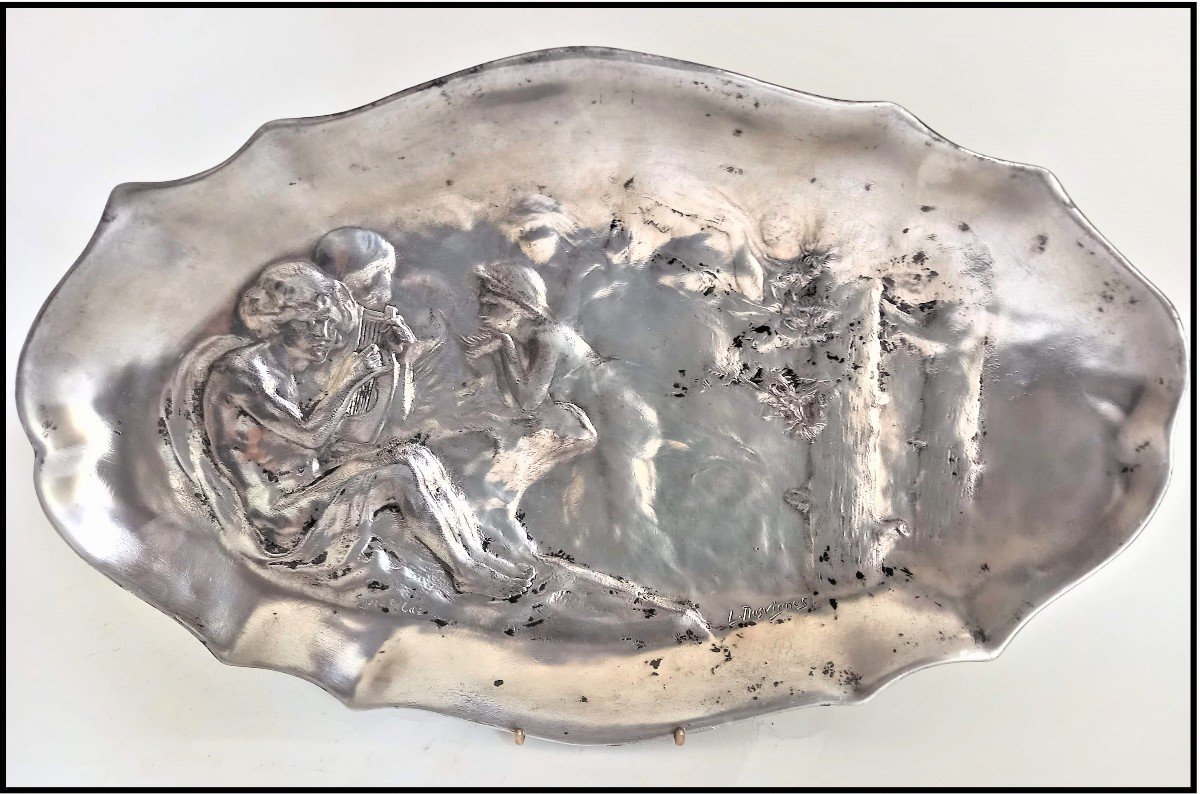 Art Nouveau Pewter Dish By Louis Desvignes Founder Susse-photo-4