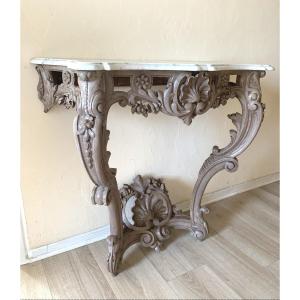 Louis XV Console Painted Wood 19th