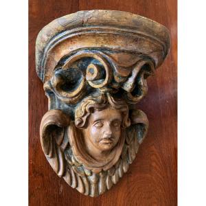 17th Century Angel Head Console  