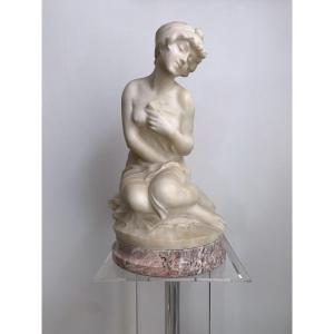 Alabaster And Marble Sculpture "naked Beauty" By Carlo Pittaluga