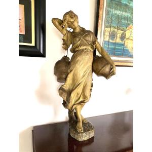 Terre cuite Haniroff et Friedrich Goldscheider " la porteuse d'eau "