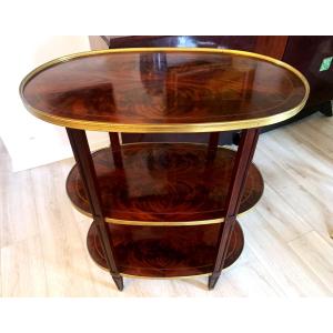 Serviteur guéridon " Escalier de cristal " acajou