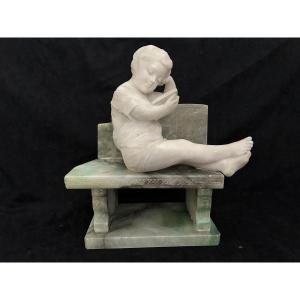 Alabaster And Algerian Onyx Sculpture By Emilio Fiaschi