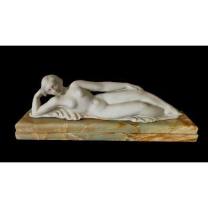 H. Baron sculpture en marbre et onyx d'Algérie époque Art Déco