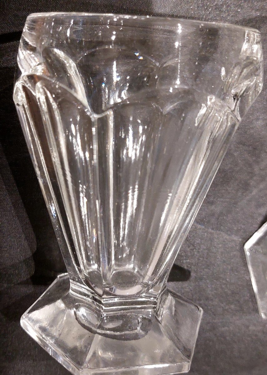9 Wine Glasses - Thick Glass - Early 20th Century-photo-2
