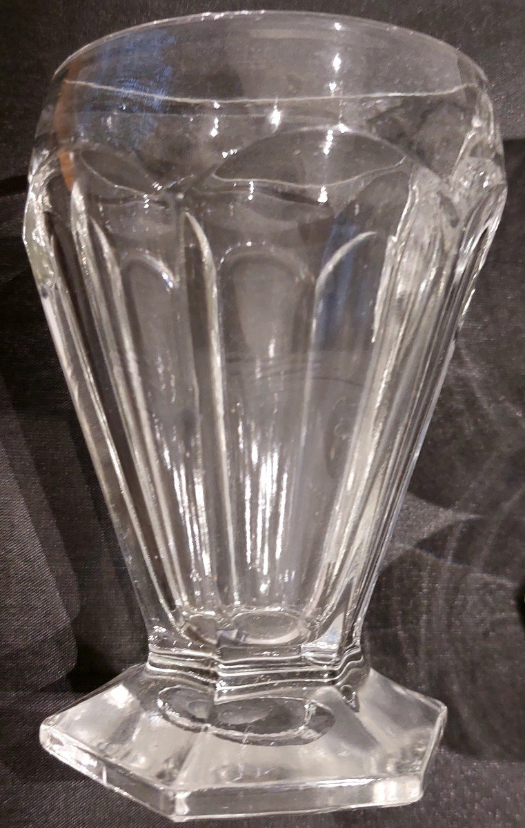 9 Wine Glasses - Thick Glass - Early 20th Century-photo-3