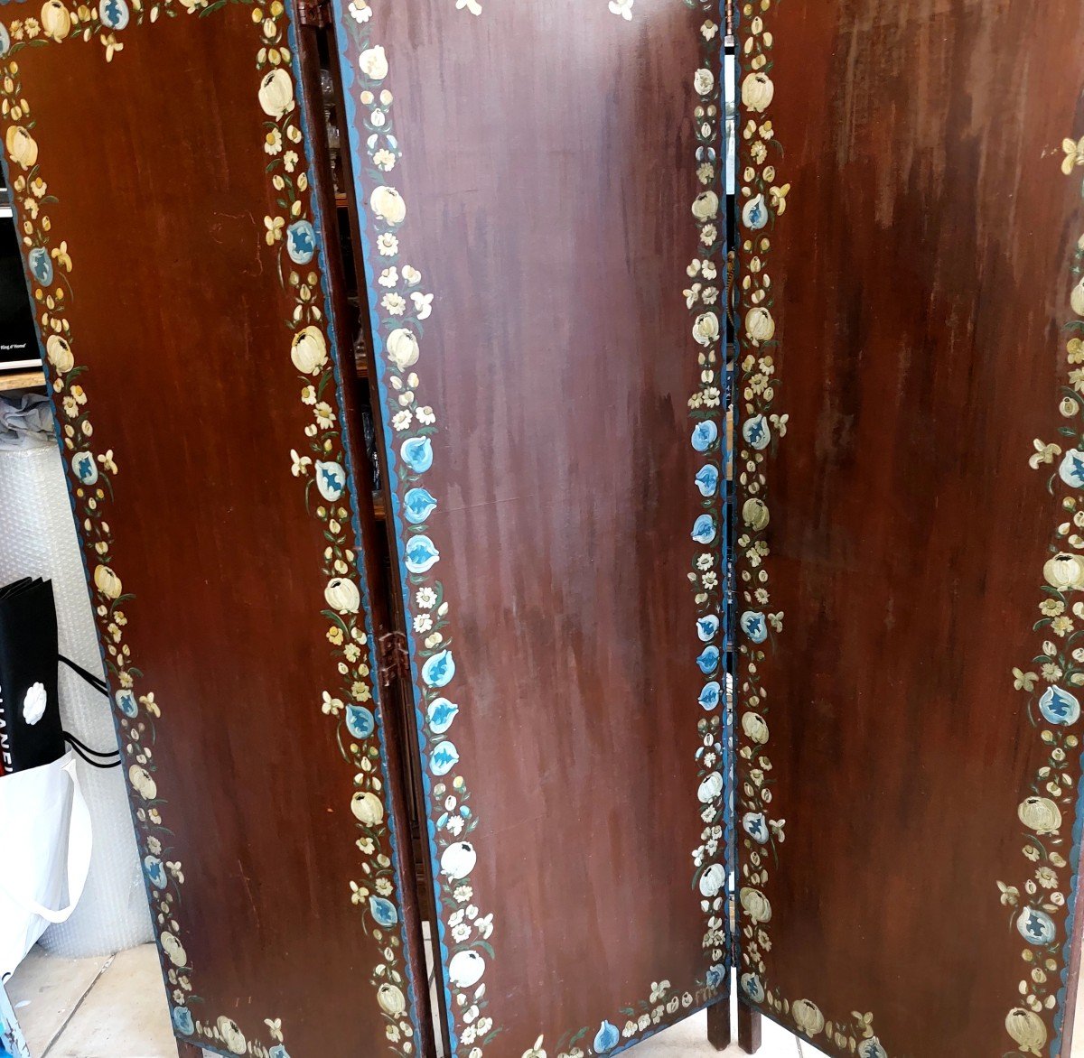 20th Century Painted Wood Screen-photo-2