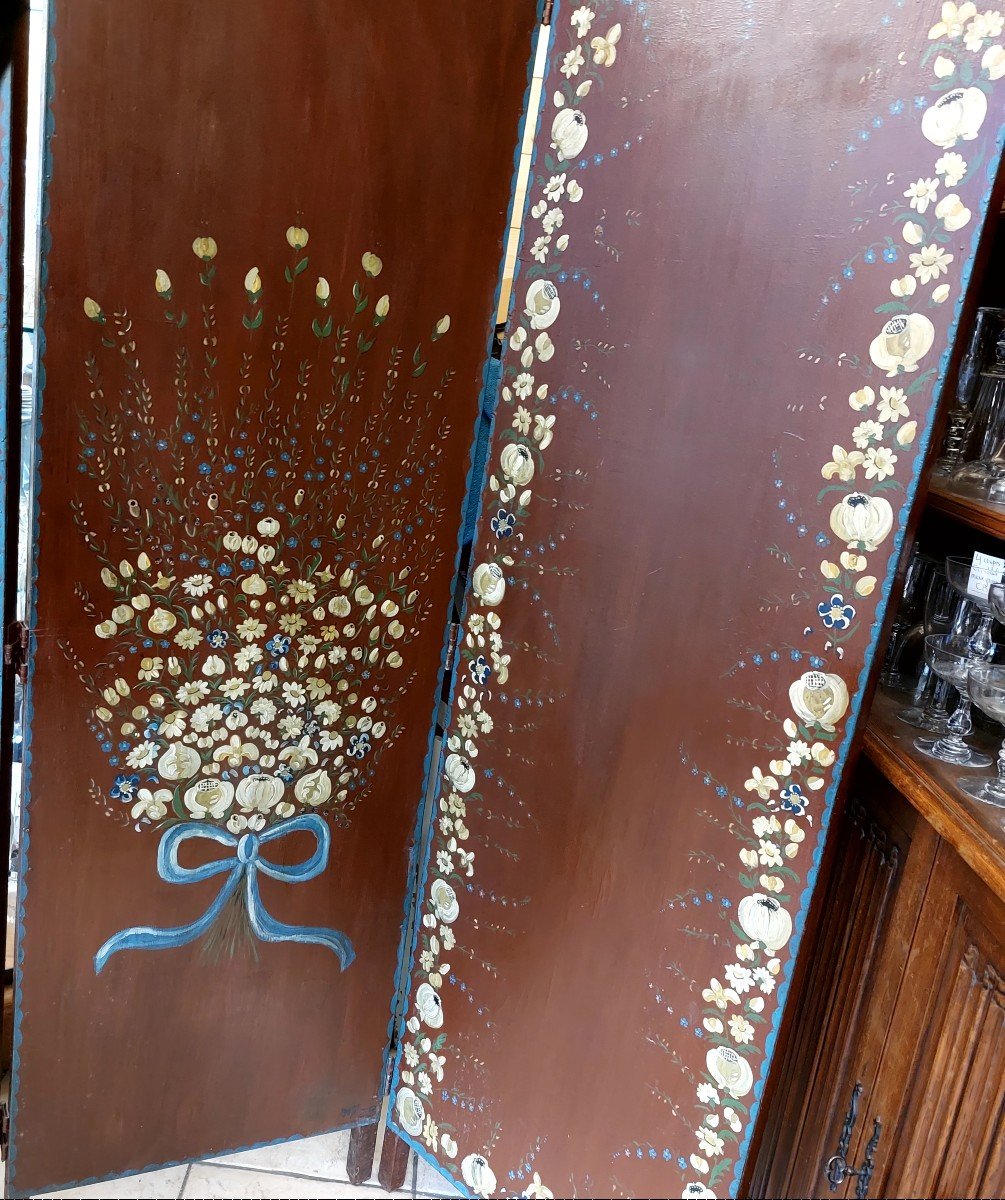20th Century Painted Wood Screen-photo-4