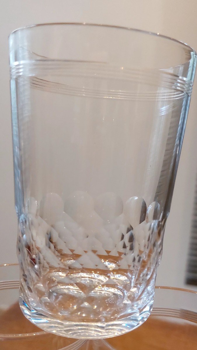 6 Gobelets Eau Baccarat Modéle Chauny-photo-3